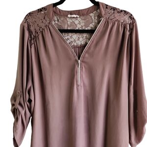 Maurices Size 2x Mauve Lace 1/4 Zip